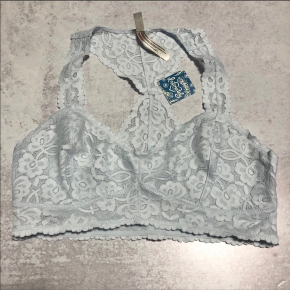 Free People Galloon Lace Bralette Blue Small NWT - Picture 6 of 13